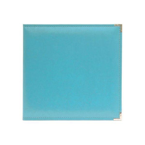Leather 3 Ring Album - Aqua