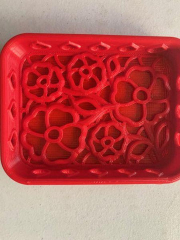 Stamp Shammy Holder - Dark Red Flowers