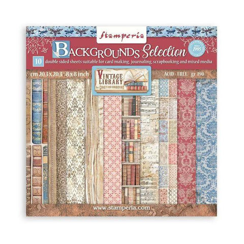 Vintage Library - 8x8 Paper Pack - Backgrounds