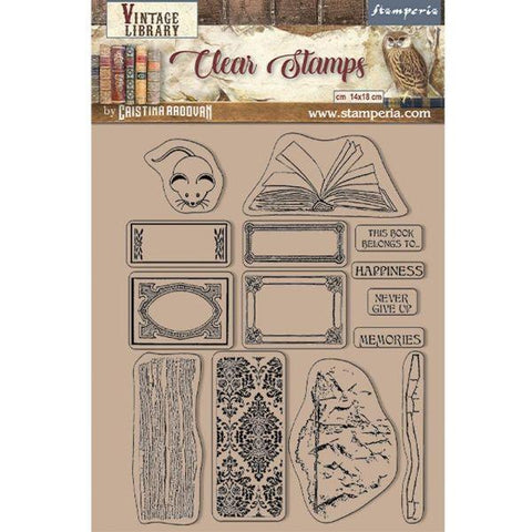 Vintage Library - Clear Stamps - Labels