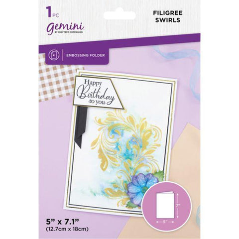 2D Textured Embossing Folder - Filigree Swirls