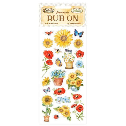Sunflower Art - Rub Ons - Poppies