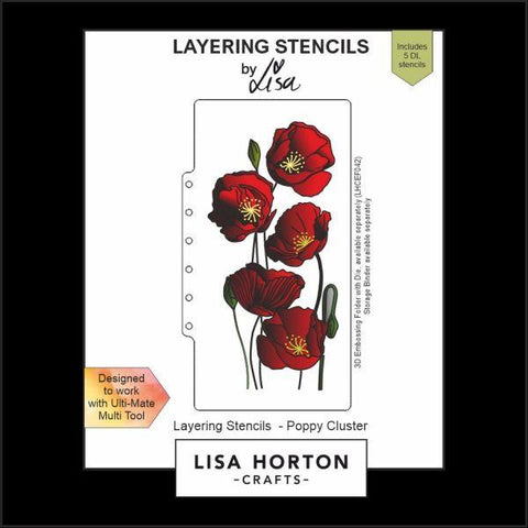Poppy Cluster - Slimline Layering Stencils