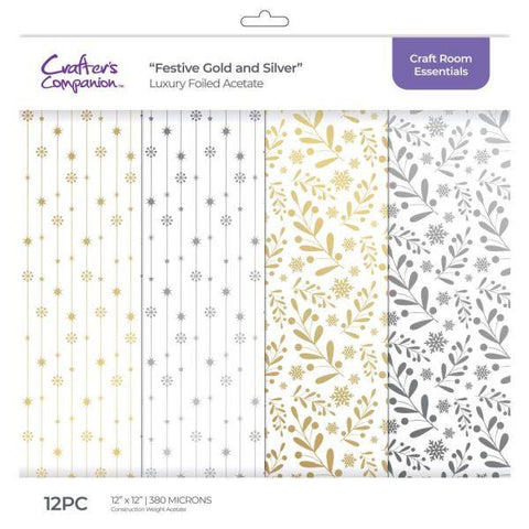 Luxury Foiled Acetate Pack - Festive Gold and Silver