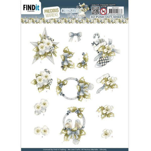 Precious Marieke - Christmas Blues - Blue Star Punchout Sheet