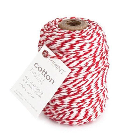 Vivant Red and Whte Cotton Twine