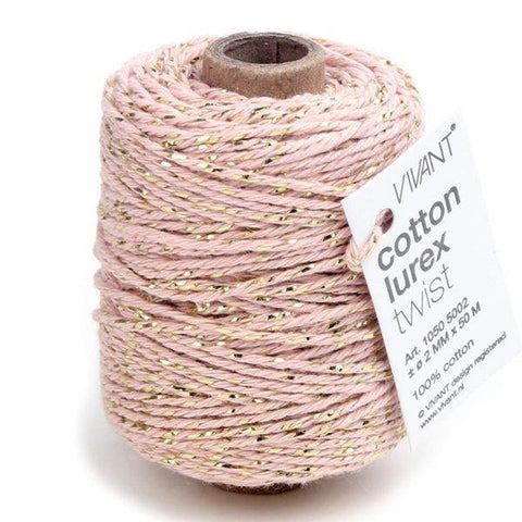 Vivant Lurex Marble Rose Cotton Twine