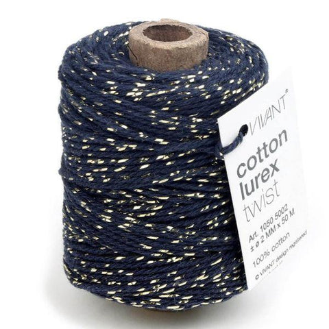 Vivant Lurex Dark Blue Cotton Twine