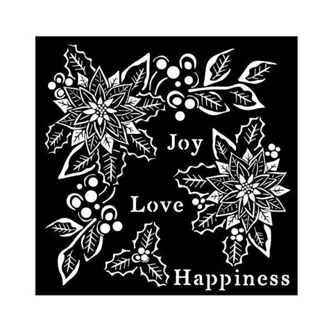 Christmas Joy, Love and Happiness  - Stencil