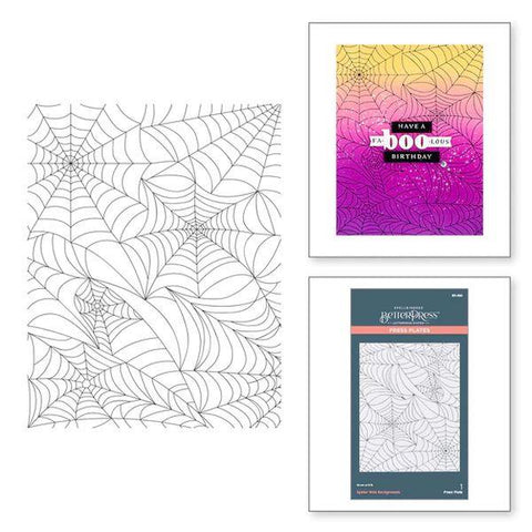 Betterpress Halloween - Spider Web Background Press Plates