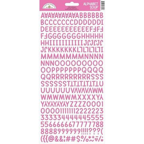 Alphabet Soup Puffy Alpha Stickers - Bubblegum