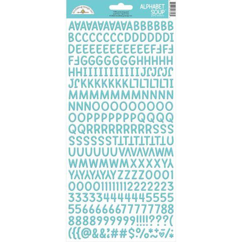 Alphabet Soup Puffy Alpha Stickers - Swimming Pool