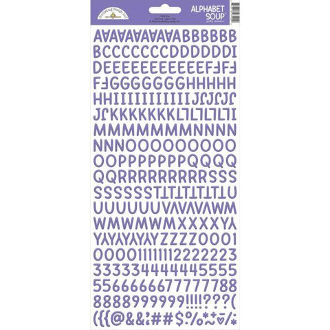 Alphabet Soup Puffy Alpha Stickers - Lilac