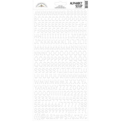 Alphabet Soup Puffy Alpha Stickers - Lily White
