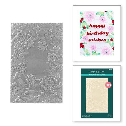 Sealed for Christmas Collection - Notched Corner Florals 3D Embossing Folder