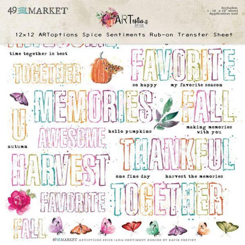 ArtOptions Spice - 12x12 Rub Ons - Sentiments