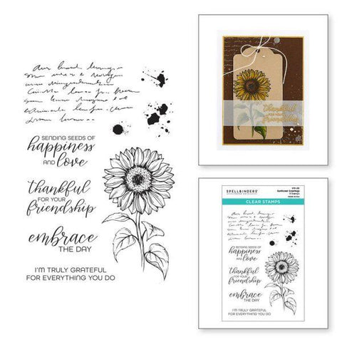 Serenade of Autumn Collection - Sunflower Greetings Clear Stamp Set