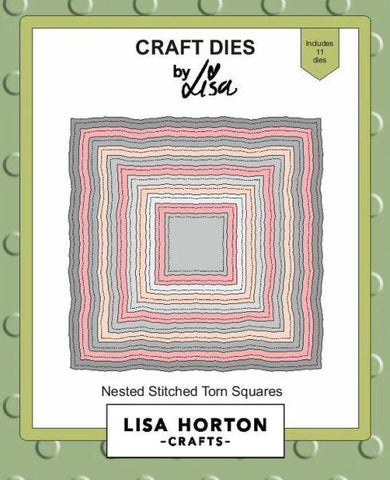 Nested Stitched Torn Squares - Dies