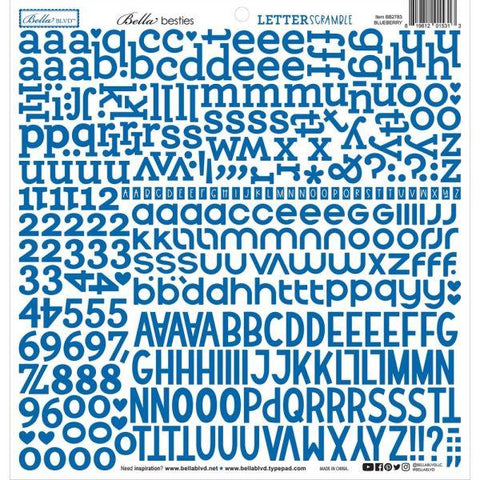 Besties Letter Scramble Alpha Stickers - Blueberry
