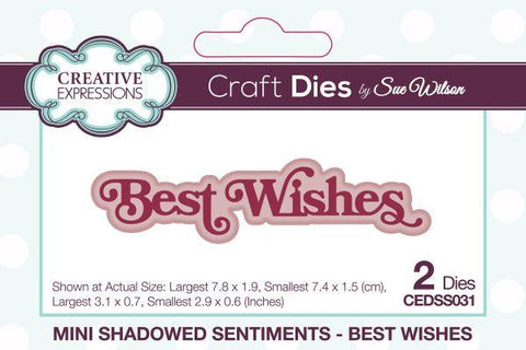 Mini Shadowed Sentiments - Best Wishes