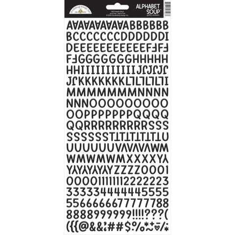 Alphabet Soup Puffy Alpha Stickers - Black