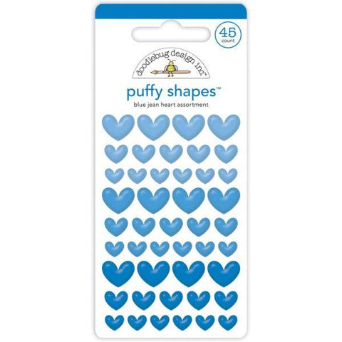 Puffy Stickers - Mini Hearts - Blue Jean