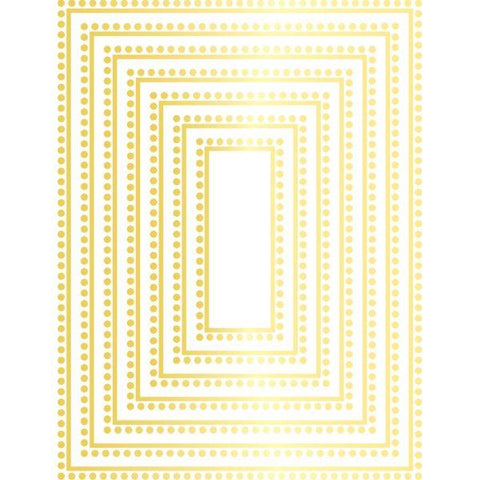 Rectangle Dot Border Hot Foil Plate