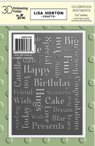 Celebration Sentiments - 3D Embossing Folder