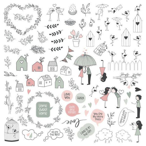 Love is in the Air - Die Cut Ephemera
