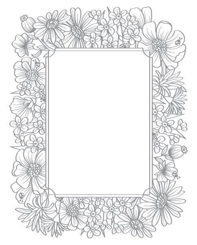 Wildflower Frame Impress-ion Letterpress Press Plate