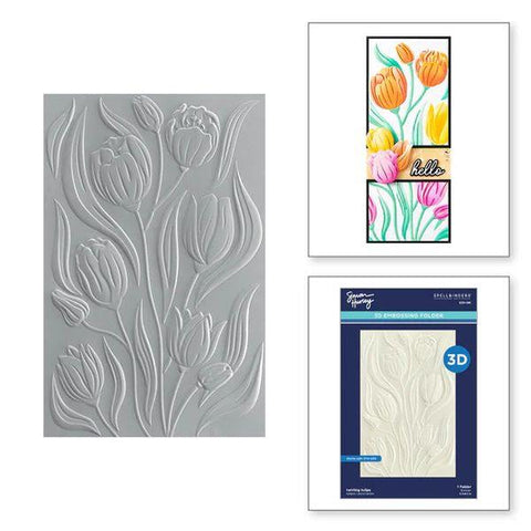 Tulip Garden Collection - Twirling Tulips Embossing Folder