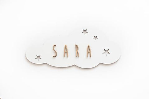 Customizable Cloud Plaque - White