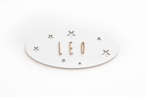 Customizable Plaque - Stars - White