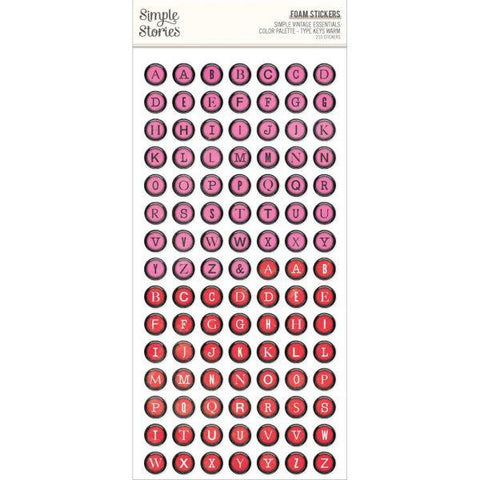 Simple Vintage Essentials Color Palette - Foam Stickers - Type Keys - Warm