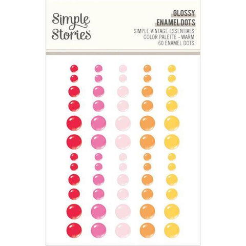 Simple Vintage Essentials Color Palette - Glossy Enamel Dots - Warm