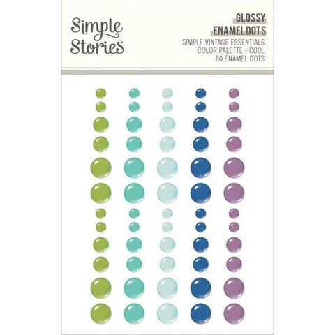 Simple Vintage Essentials Color Palette - Glossy Enamel Dots - Cool