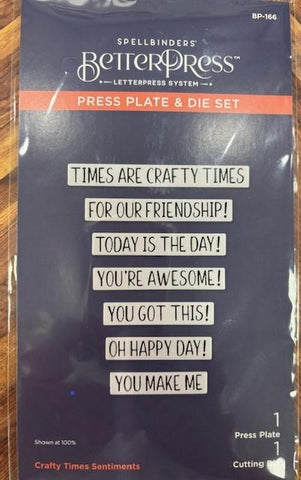 Craft Times Sentiments Press Plate & Die Set