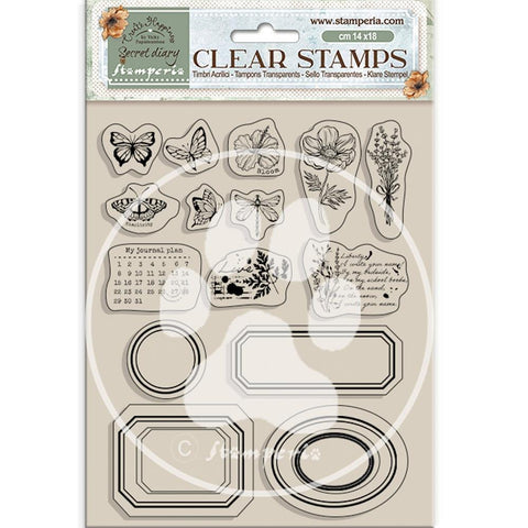 Create Happiness Secret Diary - Clear Stamps - Labels