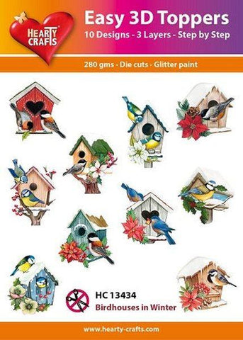 Easy 3D Toppers - Birdhouses in Winter