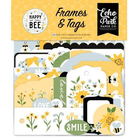 Happy as Can Bee - Ephemera - Frames & Tags