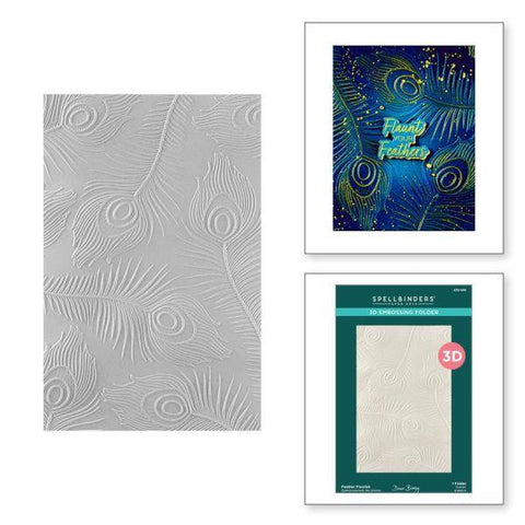 Peacock Paradise Collection - Feather Flourish 3D Embossing Folder