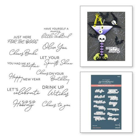 Happy Hour Collection -Cheers Sentiments Press Plate & Die Set