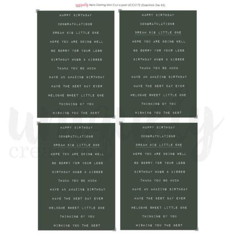Hello Darling - Mini Cut-a-Part Sheet