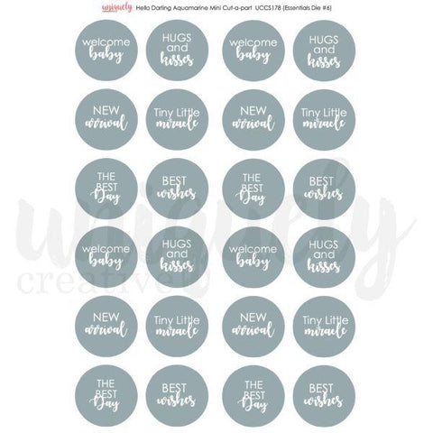 Hello Darling - Aquamarine Mini Cut-a-Part Sheet