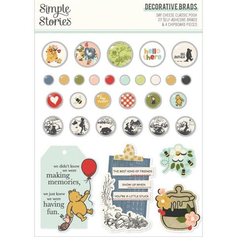 Say Cheese Classic Pooh - Decorative Brads