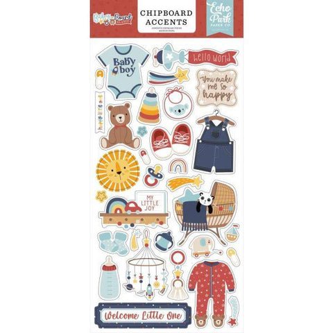 Baby on Board - Boy - Chipboard Accents