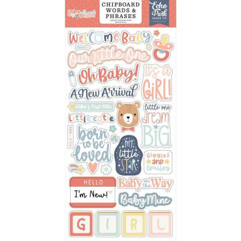 Baby on Board - Girl - Chipboard Words and Phrases