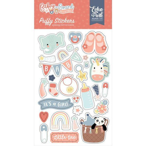 Baby on Board - Girl - Puffy Stickers