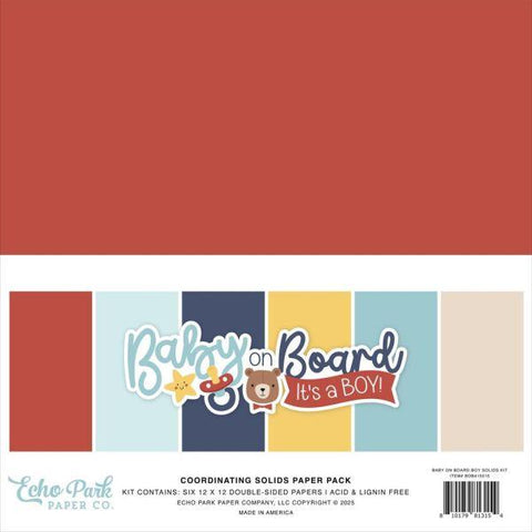 Baby on Board - Boy - 12x12 Collection Pack - Solids