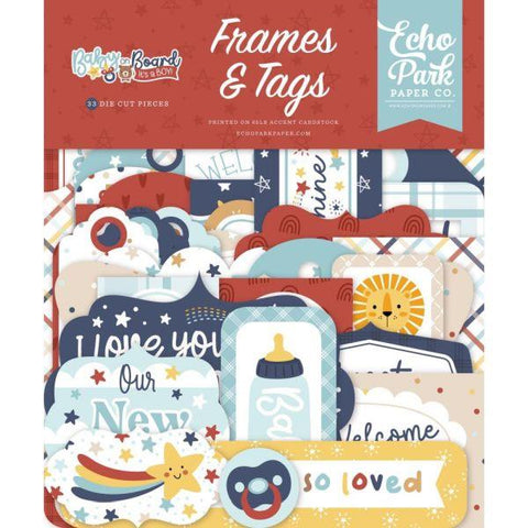 Baby on Board - Boy - Ephemera Frames & Tags